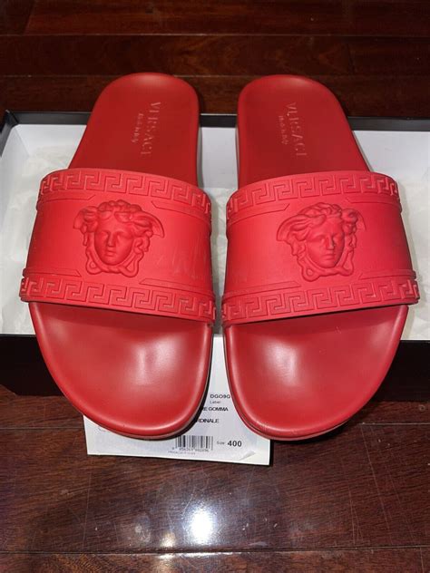 red versace pool slides|Versace slides on sale.